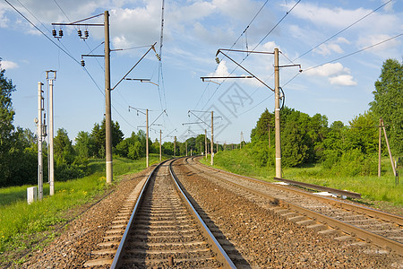 铁路危险平台火车森林曲线场景运输栏杆螺栓蓝色图片