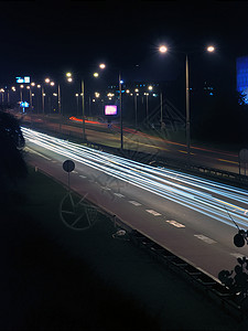 夜里漫漫照明辉光卡车运动夜景汽车速度天空街道线条图片