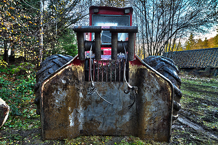 木材拖拉机起重机机器农业国家叉车工作森林车轮搬运工林业图片