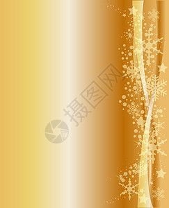 圣诞节金黄色背景框架漩涡墙纸星星雪花海浪背景图片