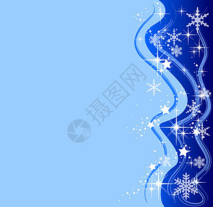 抽象蓝色圣诞节背景的插图 I框架墙纸星星漩涡雪花海浪背景图片