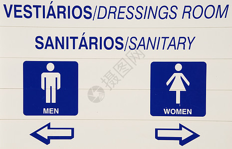 WC和更衣室蓝色标志图片