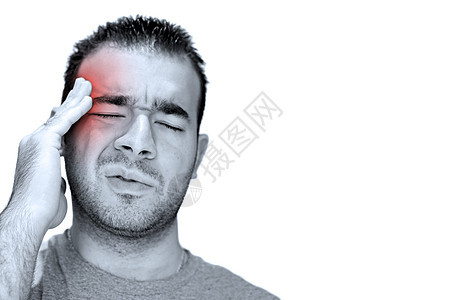 痛苦中的人焦虑思维紧张男性眼睛压力偏头痛疲劳工作疼痛图片