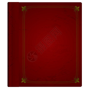 皮皮书红色框架金子插图边界栗色文学脊柱空白精装背景图片