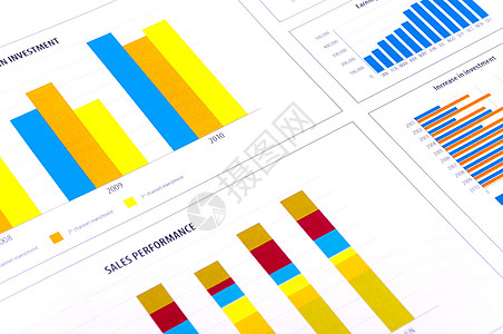 附有图表的财务分析白色投资银行业进步橙子市场金融商业计算数据图片
