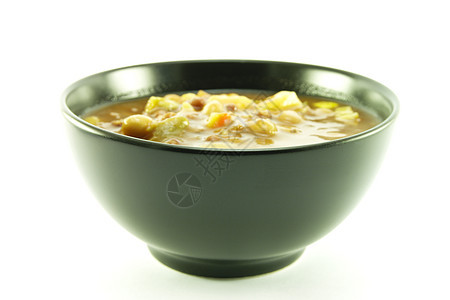 黑碗里的蔬菜汤营养味道盘子餐厅饮食肉汤起动机美食食物烹饪图片