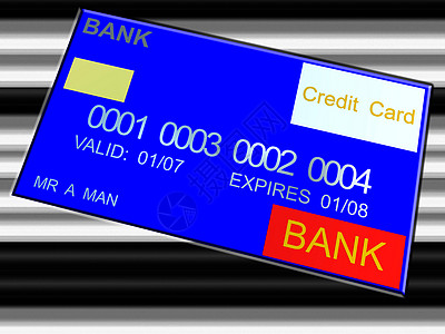 银行卡卡条码过期者帐户线条交易刷卡蓝色数字花费塑料图片