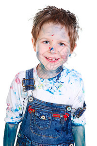 男孩绘画童年刷子学习喜悦创造力幼儿园快乐教育乐趣手指图片