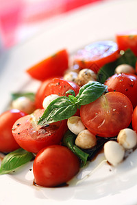 胶片沙拉白色营养午餐食物蔬菜绿色盘子红色美食叶子图片