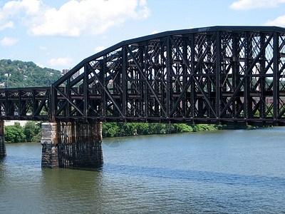 桥梁工程城市金属运输河流背景图片