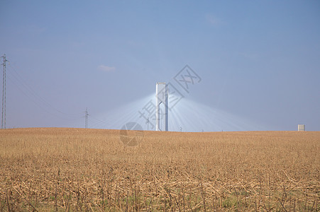 太阳能发电厂车站蓝色生态建筑力量建筑学阳光反射天空工业图片