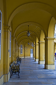 scheenbrunn的科隆纳德橙子柱子圆柱柱廊石头旅行法律阴影线条建筑图片