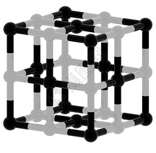 黑白立方体结构 3d 模型图片