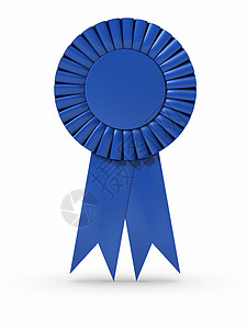 蓝丝带徽章勋章成功证书蓝色丝带成就奖章白色对象图片