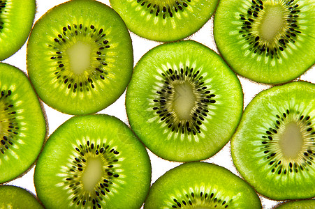 Kiwi 切片水果沙漠奇异果饮食甜点食物圆圈热带种子异国图片