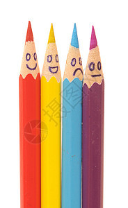 一群快乐的铅笔脸团 社交网络孤立在白纸上团队拥抱夫妻朋友团体乐趣大学家庭微笑商业图片