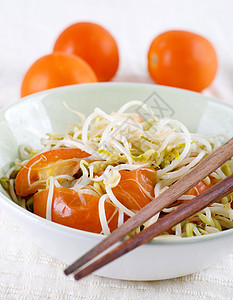 豆芽发芽营养生活美食饮食筷子桌子食物盘子摄影蔬菜图片