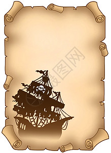 旧的神秘海盗船卷轴图片