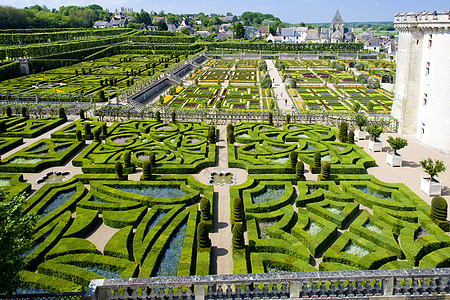 法国中心的Villandry城堡花园宫殿世界植物外观命令城堡植物群花园植被旅行图片