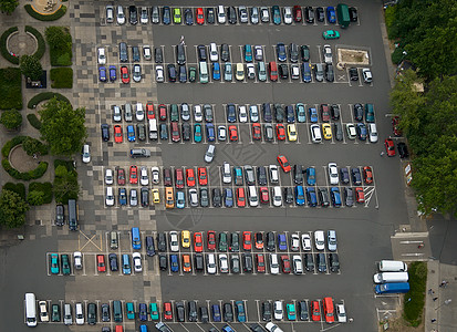 停车场运输团体公园天线场景鸟眼沥青城市图片