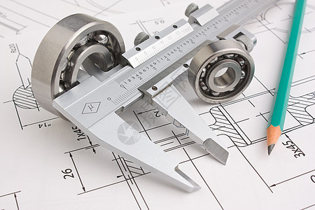 工具 工具和机制的详细详细信息乐器卡尺枕头技术机械轴承正方形齿轮图纸图表背景图片
