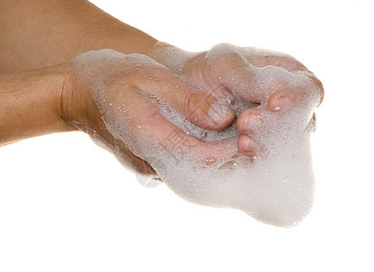 泡沫沾上泡沫的双手肥皂消毒洗涤皮肤洁净肥皂泡手指身体白色卫生图片