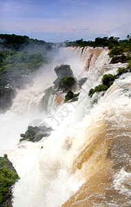 伊瓜苏瀑布伊瓜祖瀑布流动溪流瀑布旅游热带世界观光雨林背景