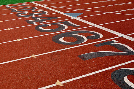 前进的轨道 1 2 3数字比赛竞争运动竞赛曲线跑步场地地面体育场图片