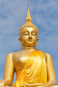 塔兰寺庙大金佛像艺术佛教徒旅行金子古董智慧雕像宗教上帝冥想图片