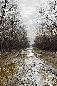 牟泥沟肮脏的农村道路背景