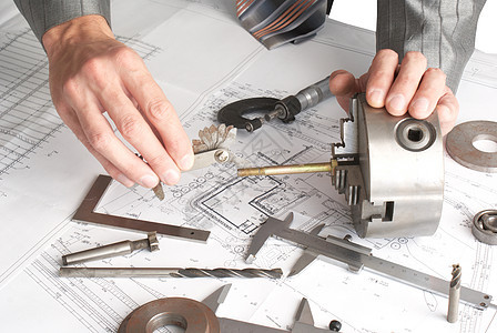 测量工具工程师控制统治者乐器螺栓质量金属草稿工程墨盒图片