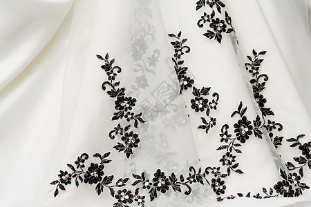新娘礼服纺织品宏观丝绸绘画结婚魅力裙子已婚刺绣玫瑰图片
