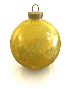 黄色圣诞光闪闪闪闪闪闪闪的球被孤立图片