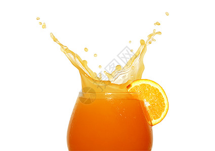 橙汁飞溅橙汁果汁玻璃水果冷饮黄色饮料饮食健康饮食背景