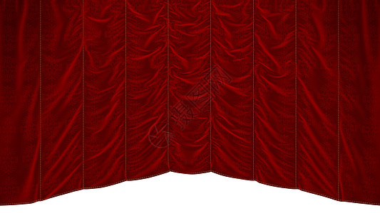 红戏场幕布 有美丽的纺织模式图片