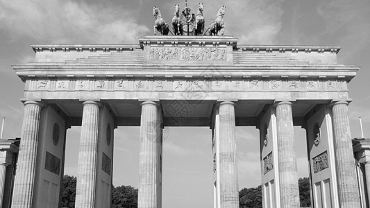 柏林书房白色广场雕像正方形黑色建筑学纪念碑马匹图片