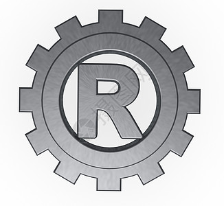 已登记齿轮车轮金属商业机器插图圆形执照财产商标图片