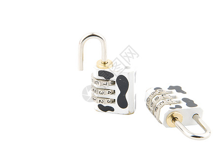 白色上的牛型组合板锁保障代码数字钥匙斑点软垫金属秘密奶牛黑色图片