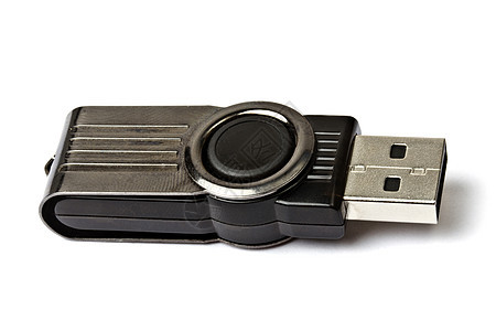 在白色上隔离的 USB 内存棒备份互联网硬件拇指笔记本钥匙贮存磁盘芯片办公室图片