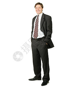 年轻商务人士以白色背景孤立的白种背景金融领带领导人士男性律师工作顾问商务职业图片