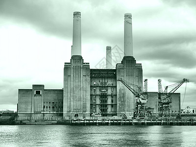 伦敦巴特海发电站英语建筑纪念碑建筑学力量考古学黑色王国工业地标图片
