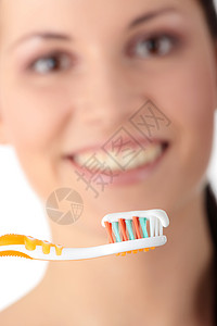 洗牙女孩头发女性保健洗涤女士治疗牙科牙齿牙刷背景图片