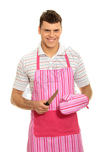 皮姆克围裙烹饪手套晚餐学生学士午餐中年丈夫白色食物图片