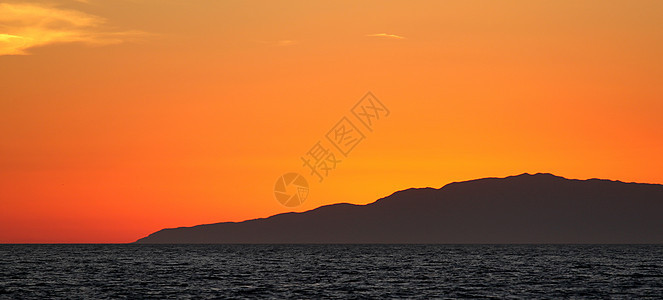 日落海岸线地平线海岸辉光日出波纹橙子魔法天空海洋图片