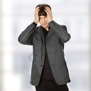 标题或问题压力管理人员套装工作公司头痛衬衫男人失败情感图片