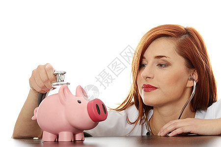 财务护理医院小猪储蓄女性医生投资工作室银行业商业女士图片