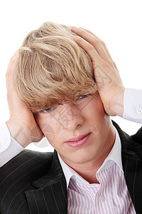头痛人士套装商务衬衫失败挫折男性管理人员男人情感图片