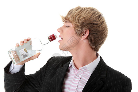 喝醉商务工作人士套装沮丧瓶子玻璃管理人员男人男性图片