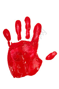带有红油漆的手印流动艺术烙印棕榈手指刑事童年绘画艺术品乐趣图片