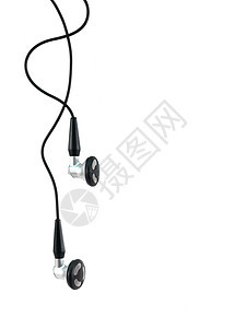 耳听器黑色娱乐电子产品播客绳索扬声器音乐播放器耳塞水平技术图片